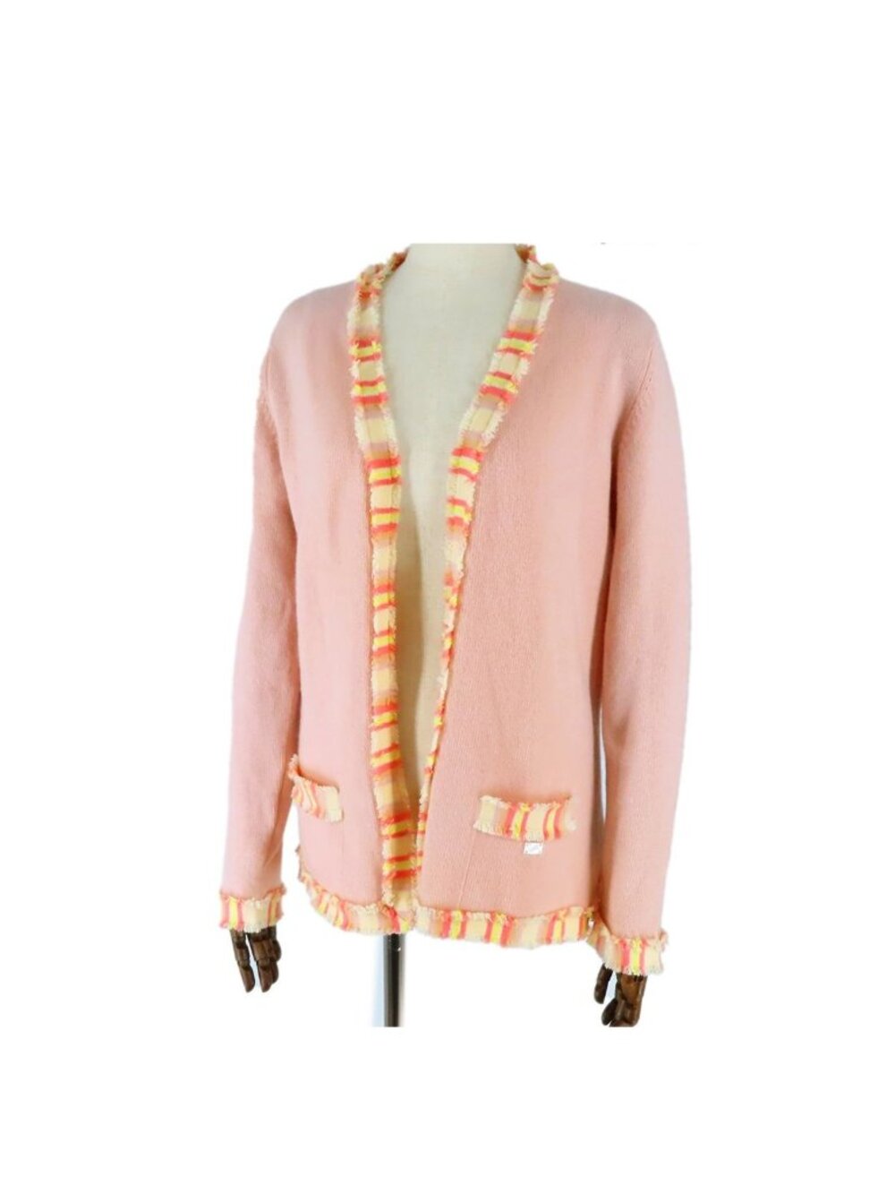 Chanel Open Front Cardigan Pink Cashmere 04C Top 40